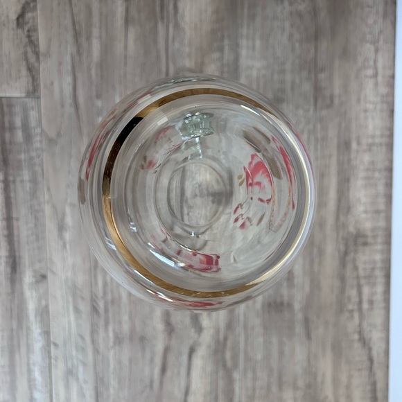 Vintage Hand-Painted Glass Pitcher with Gold Trim floral flowers water juice - Picture 9 of 9